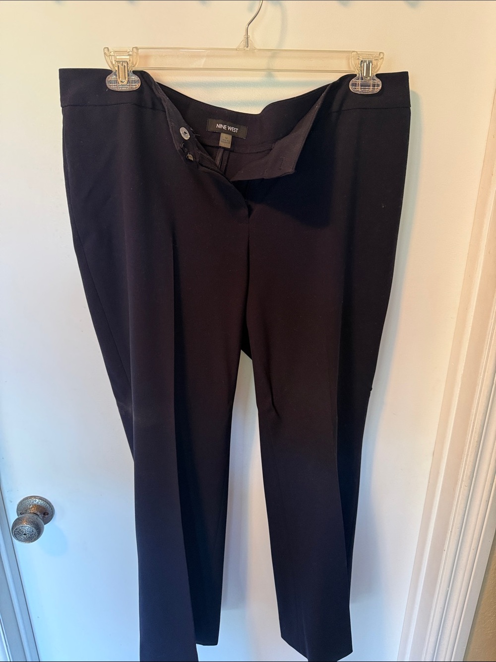 Nine West Dark Blue Straight Dress Pants